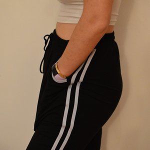 Black joggers w white stripes